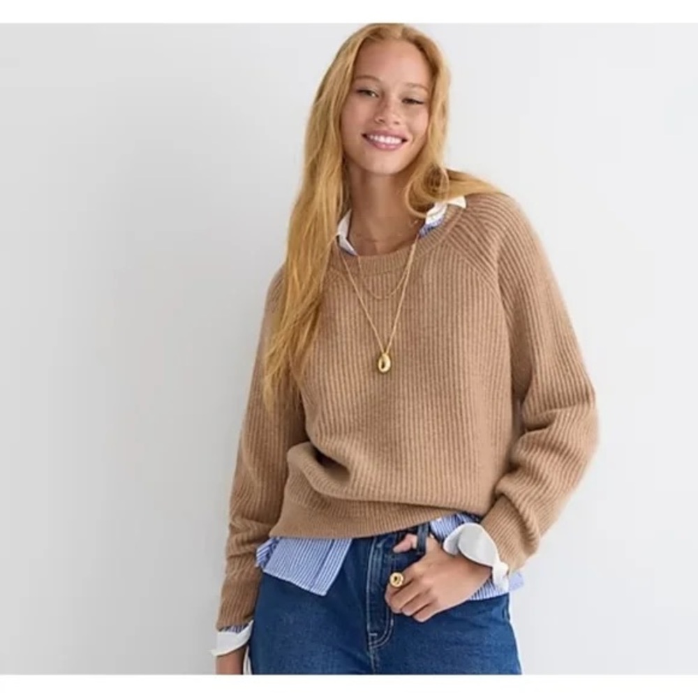 JCREW Ribbed Cashmere Oversized Sweater